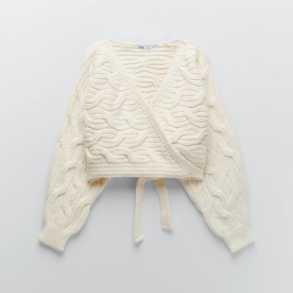 Zara Cable Knit Sweater Jacket - Picture 13 of 14